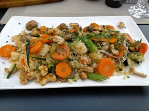 Vegan veg couscous pan at Messmer in Bregenz