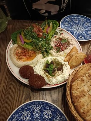 Mezze platter at Comptoir Libanais in Bath