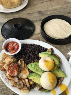 YoEgg vegan poached eggs!!  at Coyote Grill in Laguna Beach