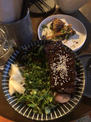 Tofu Donburi and vegan spring roll special at Moshi Moshi in Tacoma