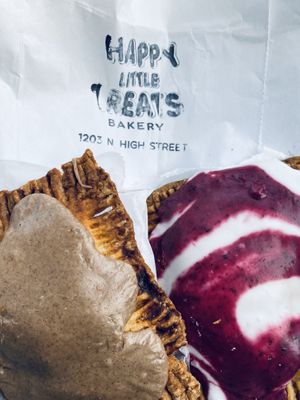 Spiced pear (L) and lemon blueberry (R) at Happy Little Treats - High St in Columbus