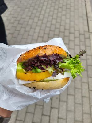 Vegan in athens bagel at Big Bad Bagels - Baznicas in Riga