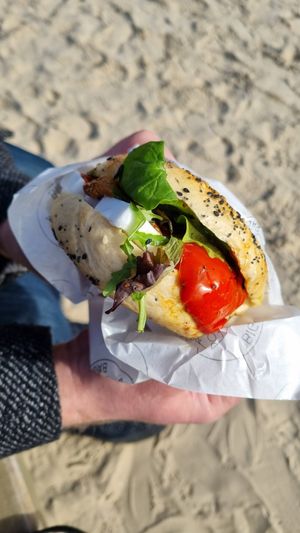 Athens bagel (nice if you like vegan feta) at Big Bad Bagels - Baznicas in Riga