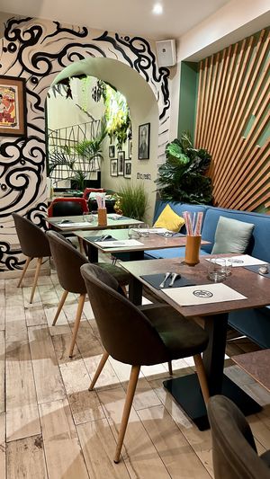 Street level, at the back, across from bar  at Tô! in Nice