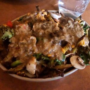 green poutine at Heartwood Bakery & Cafe in Halifax