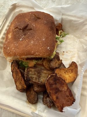 Beet burger   at Mint in Glens Falls