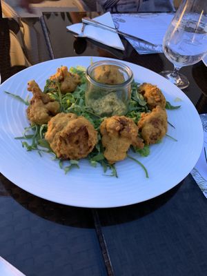 Curry cauliflower bites. Good taste. Could use a little salt   at Supetar in Cavtat