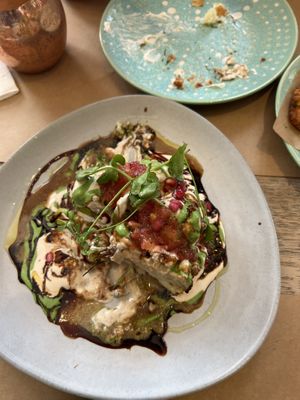 The loaded cauliflower dish 🥰 vegan and gluten free  at Baker and Spice in Kuwait City