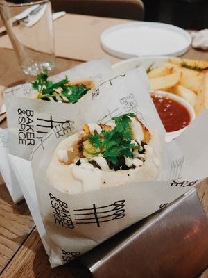 Flafel and vegetables pita  at Baker and Spice in Kuwait City