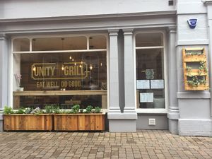 The Front enterance of The Unity Grill, Ayr at Unity Grill in Ayr