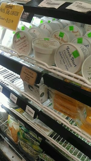 vegan cheeses at Organic Earth Market in Halifax