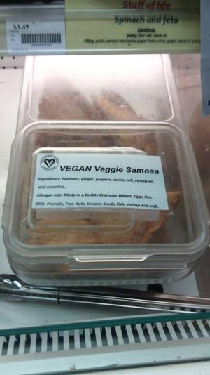 Samosas at Organic Earth Market in Halifax