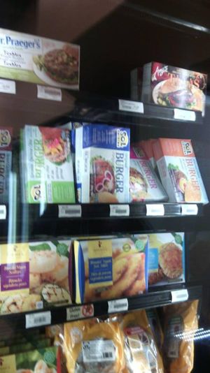 Vegan freezer items at Organic Earth Market in Halifax