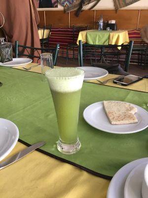 Lime- mint juice without ordering the straw at Kir Heres in Karak