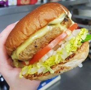 Seitan burger! at The Meat Counter in Falmouth
