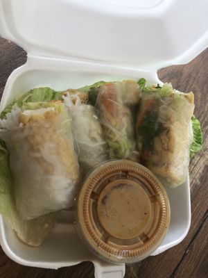 Summer roll with peanut sauce   at Sukhothai in Lancaster