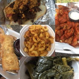 So much variety! Urban soul rolls, BBQ chicken wings (GF) Pulled pork sandwich, fried green tomatoes, fried pickles...and so much more!
Everything Vegan at Urban Soul Grille! at Urban Soul Grill in Cleveland