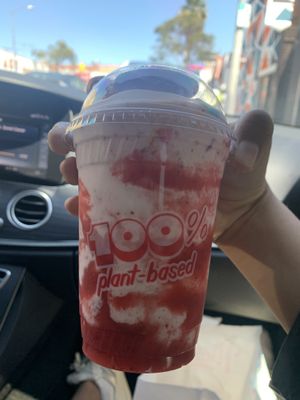 Strawberry Shake! at Monty's Good Burger - Koreatown in Los Angeles