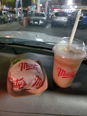 Carmel shake yummy 😋 at Monty's Good Burger - Koreatown in Los Angeles
