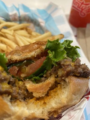Double burger  at Monty's Good Burger - Koreatown in Los Angeles