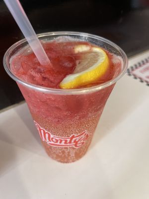 Sparkling strawberry lemonade   at Monty's Good Burger - Koreatown in Los Angeles
