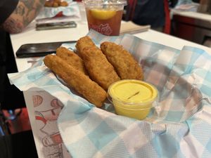 Chicken Tenders with Habanero sauce  at Monty's Good Burger - Koreatown in Los Angeles