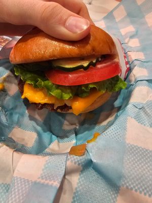 Double cheeseburger at Monty's Good Burger - Koreatown in Los Angeles