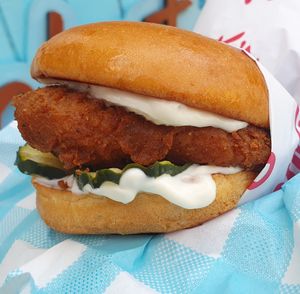 Chicken sandwich at Monty's Good Burger - Koreatown in Los Angeles