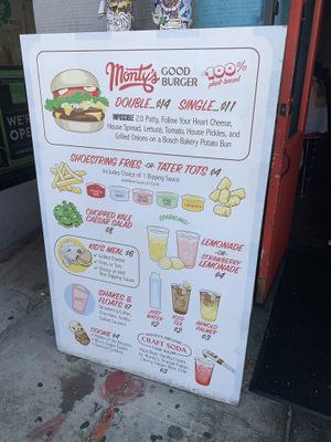 Menu at Monty's Good Burger - Koreatown in Los Angeles