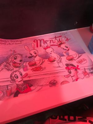 Place mats  at Monty's Good Burger - Koreatown in Los Angeles
