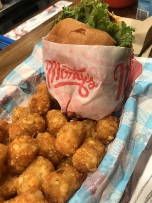 Tots and Burger at Monty's Good Burger - Koreatown in Los Angeles