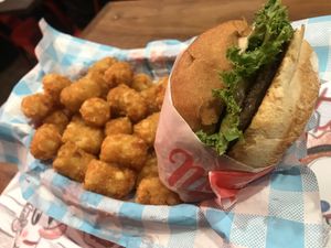 Burger and Tots at Monty's Good Burger - Koreatown in Los Angeles