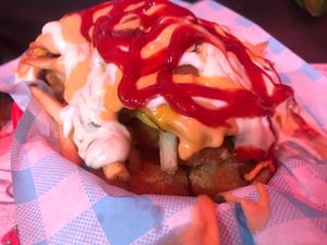 Dog pile at Monty's Good Burger - Koreatown in Los Angeles