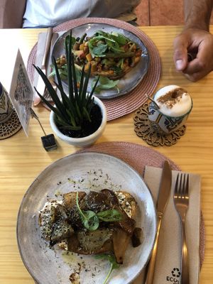 Pear Toast and Tost Verdulera  at Okaeri in Gijon