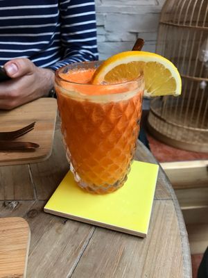 Orange, carrot and ginger juice at Okaeri in Gijon