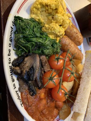 Vegan full breakfast  at The Breakfast Club in London