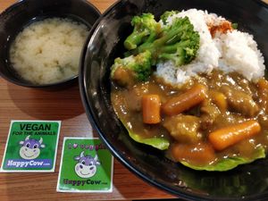 Japanese curry with monkey head mushroom rice with miso soup at  Kimburi 金料理 in Central Singapore