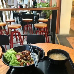 Teriyaki monkey head mushroom rice bowl at  Kimburi 金料理 in Central Singapore