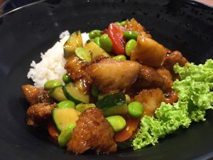 Kung Pao Monkeyhead Mushroom Rice  at  Kimburi 金料理 in Central Singapore