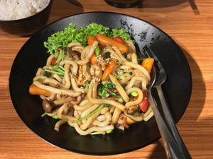Noodle bowl with veggies at  Kimburi 金料理 in Central Singapore
