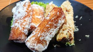 carrot cake fingers and Vietnamese yam rolls at  Kimburi 金料理 in Central Singapore