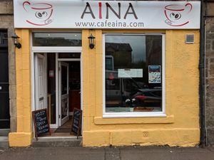 You can't miss it. Only 5 minutes walk from the Stirling train station at Cafe Aina in Stirling