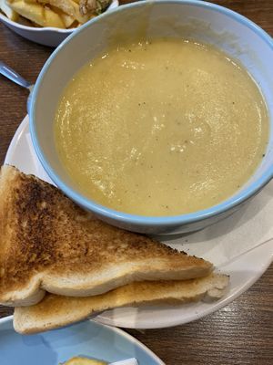 Potato leek soup special. at Cafe Aina in Stirling