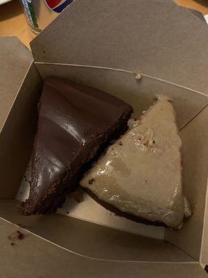 Famous chocolate cake 
Cake of the day (banana)  at Cafe Aina in Stirling