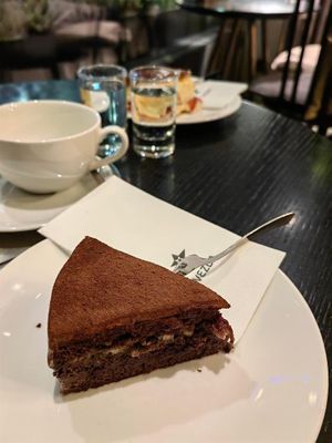 Chocolate cake at Hotel Slon in Ljubljana