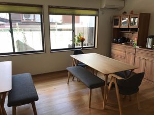 Dining Area  at Vegan Minshuku Sanbiki Neko in Kyoto