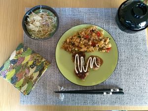 Breakfast at Vegan Minshuku Sanbiki Neko in Kyoto