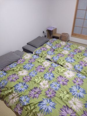 Our room at Vegan Minshuku Sanbiki Neko in Kyoto