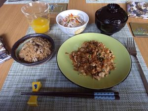 Breakfast at Vegan Minshuku Sanbiki Neko in Kyoto