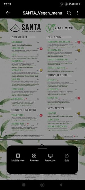 Whole vegan menu, very tasty, plenty of options, very yummy 😋 at Santa - La Pizza Buona e Giusta in Desenzano Del Garda